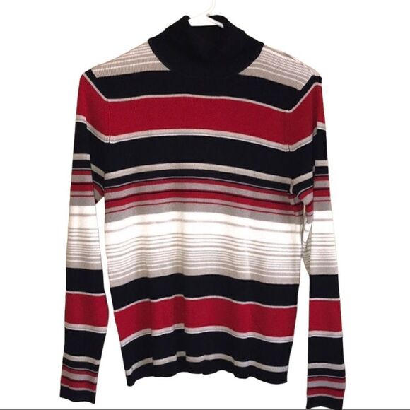 Hampshire Studios Vintage Preppy Mock Turtleneck Sweater Size Medium P - Picture 2 of 8